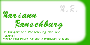 mariann ranschburg business card